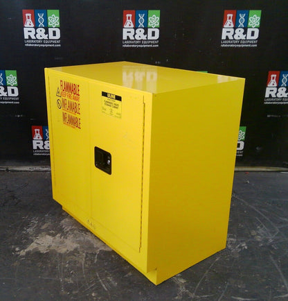 Uline H-14177S-Y Flammable Storage Cabinet Self Closing Doors 22 Gal