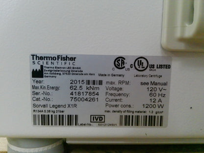 Thermo Sorvall X1R Refrigerated Benchtop Centrifuge w/ Rotor 120v FULLY TESTED
