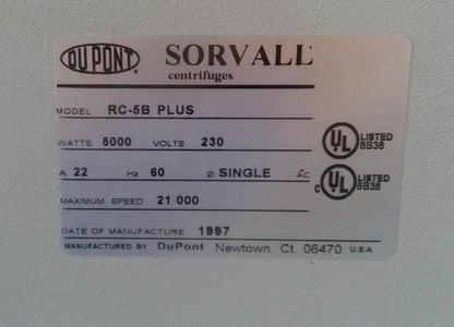 Sorvall RC-5B PLUS Refrigerated Floor Centrifuge w/ Rotor (F14S-14X50cy) 230v