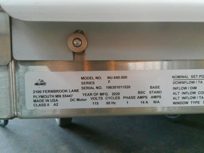 Nuaire 5ft 540-500 A2 Biosafety/Biological Safety Cabinet w/UV & Stand +Warranty