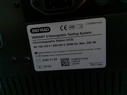 Bio-Rad VARIANT II VCS Hemoglobin Testing System