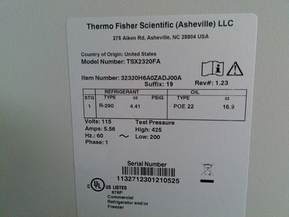 Thermo Scientific TSX2320FA -20C Laboratory Freezer 23Cf FULLY TESTED 2021