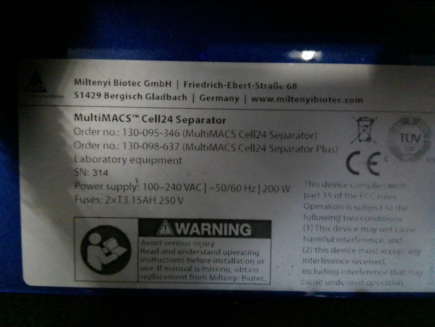 Miltenyi Biotec MultiMACS Cell24 Separator w/ Elution Station