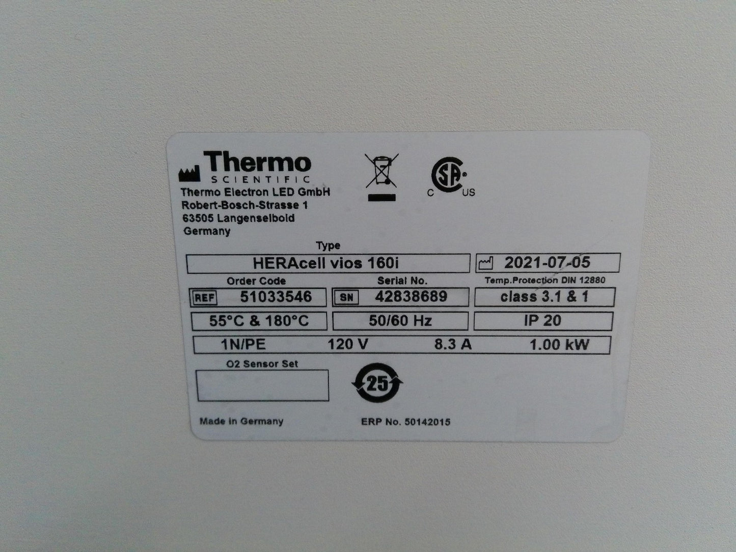 Thermo HERAcell Vios 160i Double Stack Copper Lined CO2 Incubators (2021)