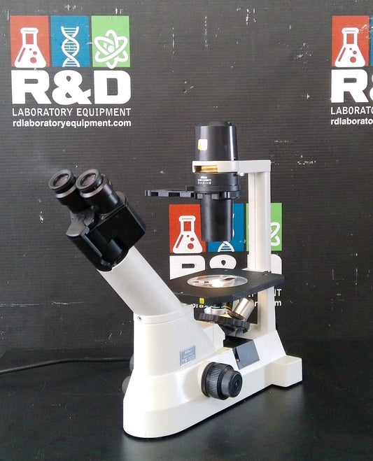 Nikon Eclipse TS100 Inverted Phase Contrast Microscope w/ 4 Objectives  - TESTED