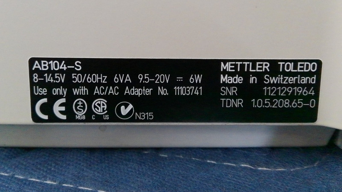 Mettler Toledo AB104-S Analytical Balance Laboratory Scale- Calibrated & TESTED