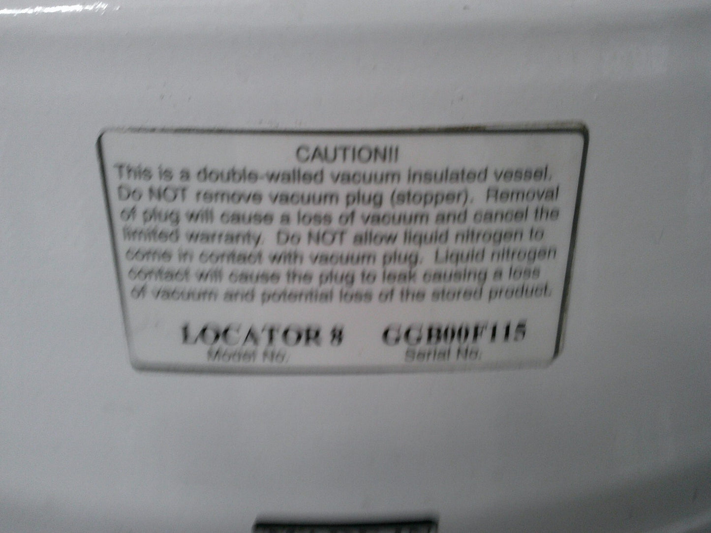 Thermolyne Locator 8 Cryo Nitrogen LN2 Biological Storage System w/ Racks