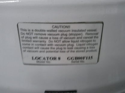 Thermolyne Locator 8 Cryo Nitrogen LN2 Biological Storage System w/ Racks