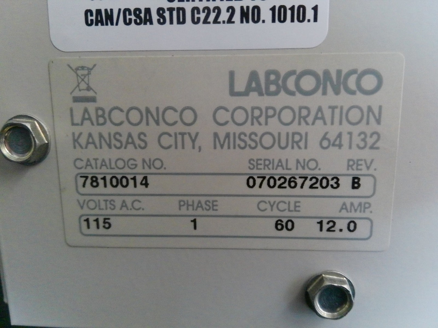 Labconco Centrivap Concentrator Centrifuge 7810014 w/Centrivap Cold Trap 7811020
