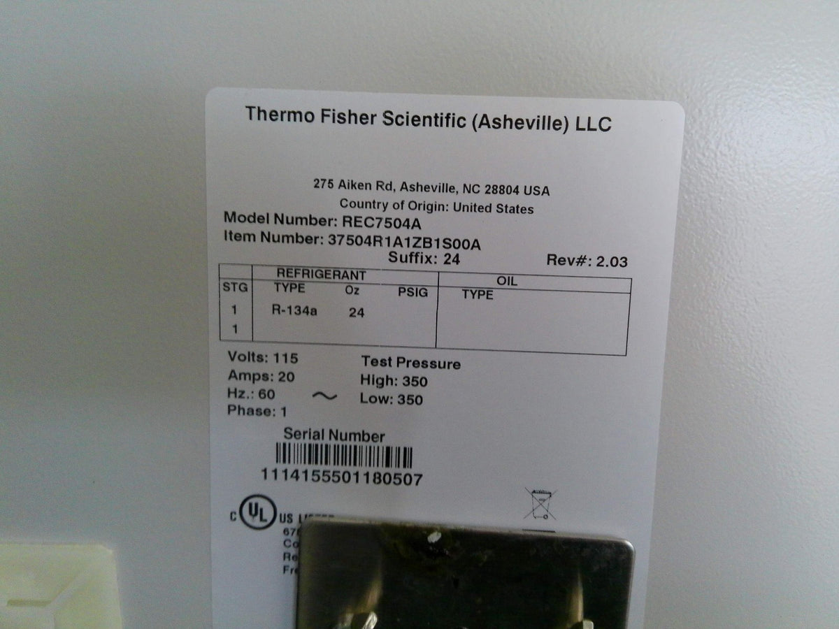 Thermo Scientific REC7504A Three Door/ Triple Glass Door +4C Refrigerator 78.8Cf