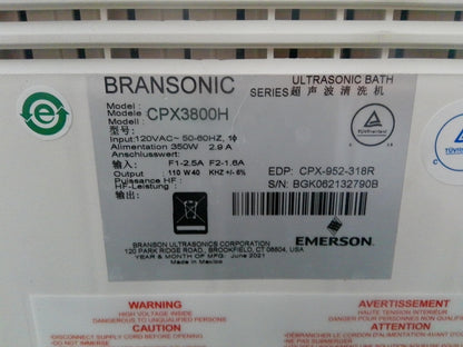 Branson CPX3800H Ultrasonic Cleaner w/ Digital Timer Heater & Temp Monitor 1.5G