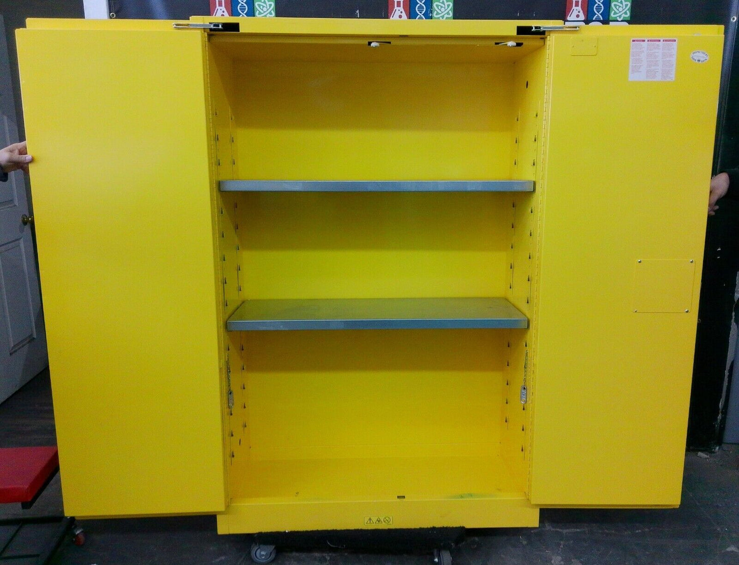 Uline H-1564S-Y Flammable Storage Cabinet Self Closing Doors 45 Gal