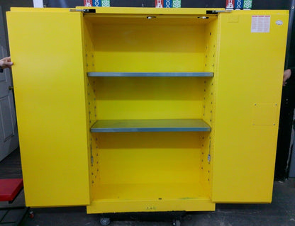 Uline H-1564S-Y Flammable Storage Cabinet Self Closing Doors 45 Gal