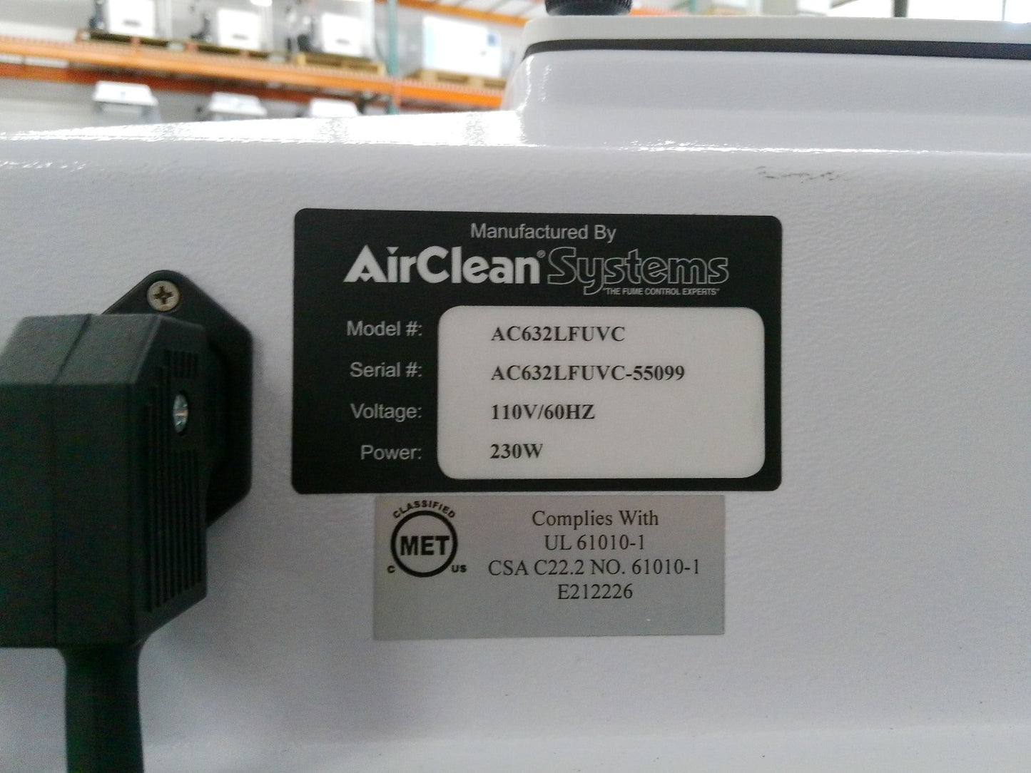 AirClean Systems PCR 3ft Laminar Flow Workstation w/HEPA & Blower, FULLY TESTED