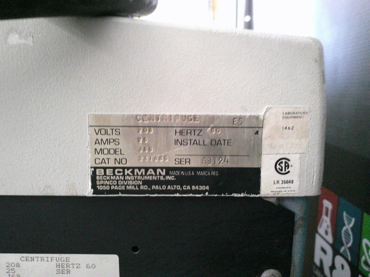 Beckman Coulter J-6B Refrigerated Floor Centrifuge, Ask For Rotor Options,TESTED