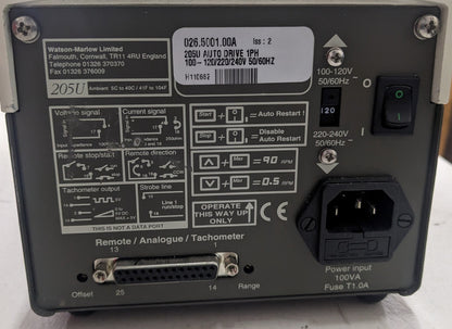Watson Marlow 205U Peristaltic Pump w/ 204CA 4 Channel 8 Roller Head 120v