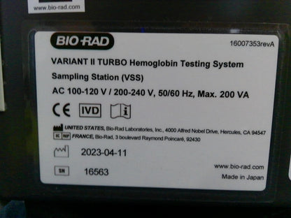 Bio-Rad VARIANT II VCS Hemoglobin Testing System