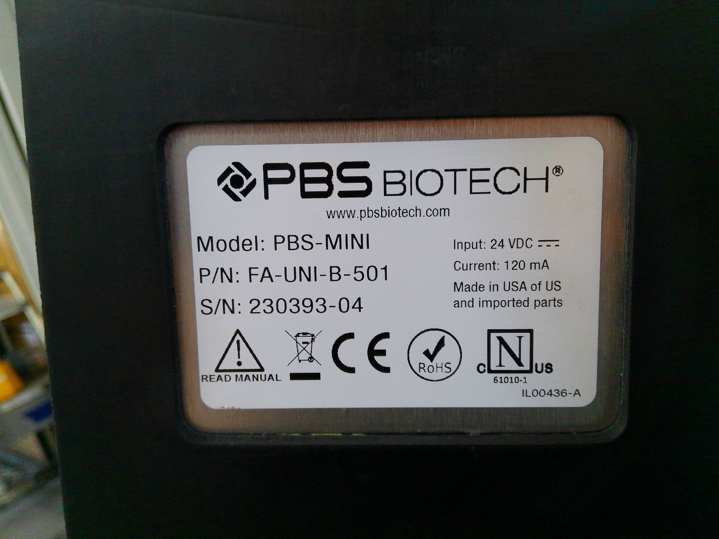 PBS Biotech PBS-Mini Bioreactor Stir Platform FA-UNI-B-501 w/ Power Supply x4