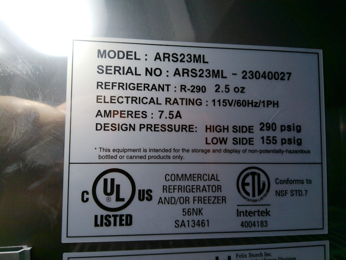 Accucold ARS23ML +4C Laboratory Refrigerator 23Cf 120v FULLY TESTED