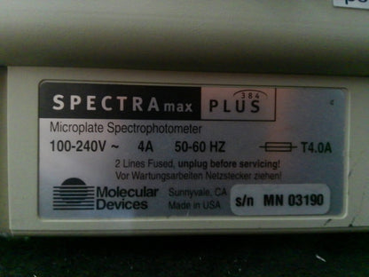 Molecular Devices Spectra Max PLUS 384 Microplate Spectrophotometer