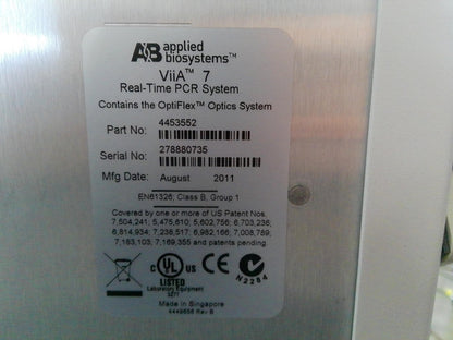 Applied Biosystems 4453552 ViiA 7 Real-Time 384-Well Six-Color PCR System (2011)