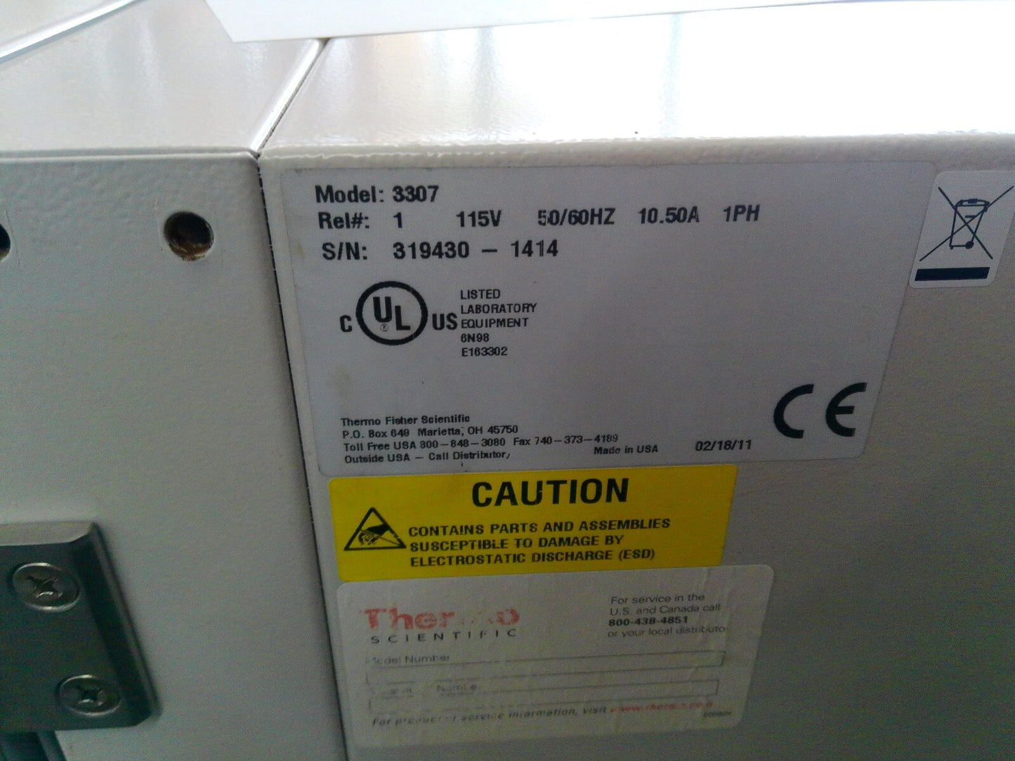 Thermo Scientific 3307 Steri-Cult CO2 Incubator 8.2Cf 120v