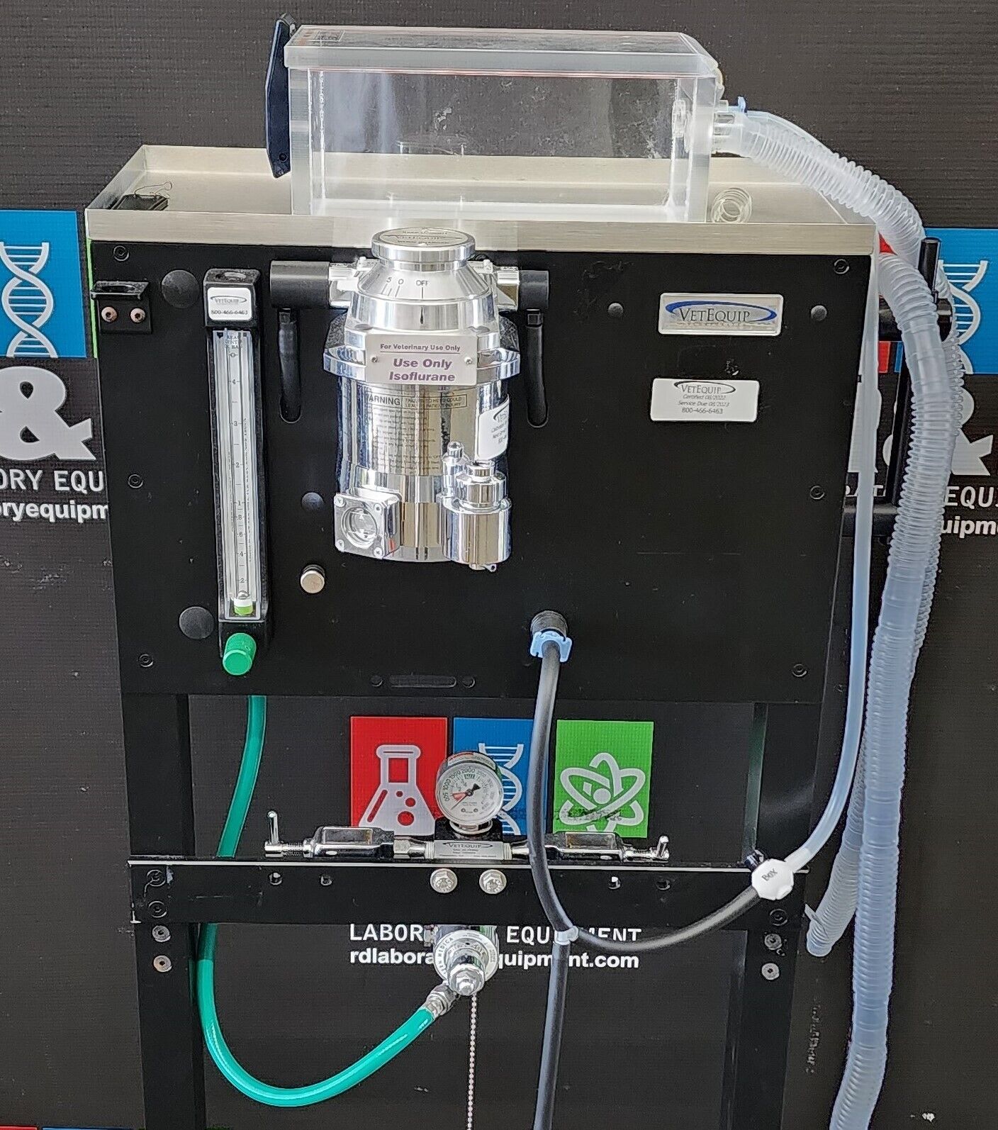 VetEquip Veterinary Rodent Anesthesia System, Isoflurane Vaporizer With Cart
