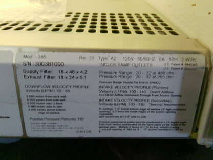 Thermo Scientific 4ft 1385  A2 Biosafety Cabinet w/UV & Stand (2019)FULLY TESTED