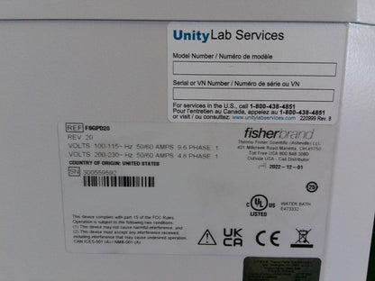 Fisherbrand Isotemp GPD20 General Purpose Deluxe Water Bath 20L FULLY TESTED