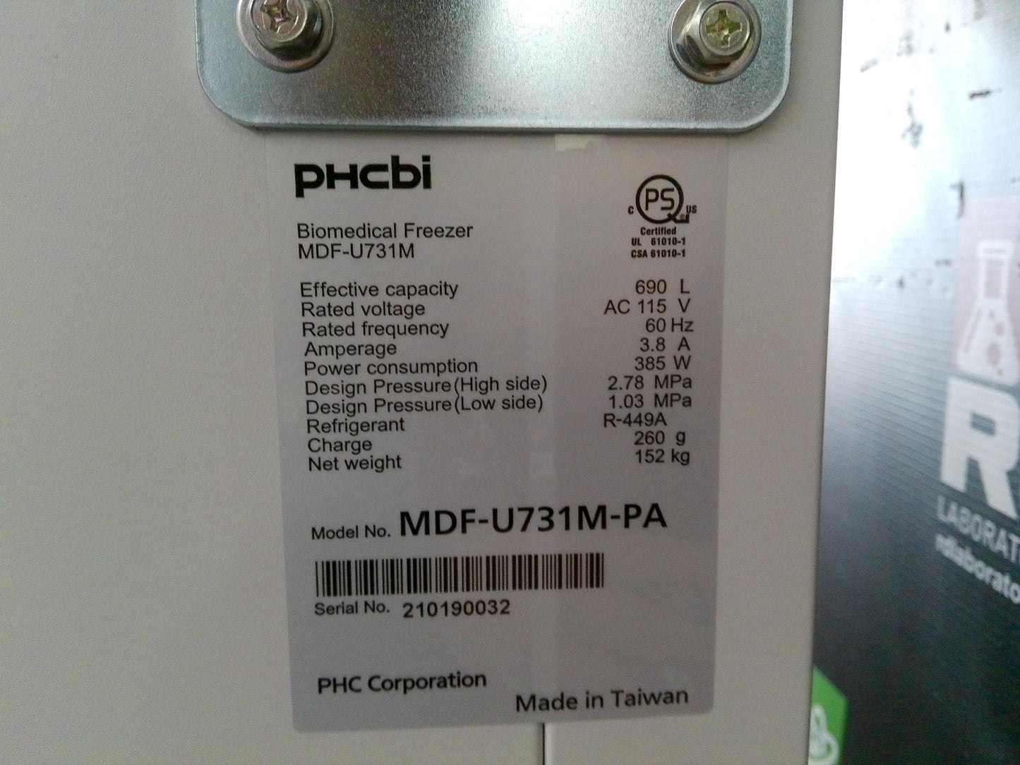 PHCbi MDF-U731M -30° Commercial Laboratory Freezer 24.4Cf (2021) FULLY TESTED