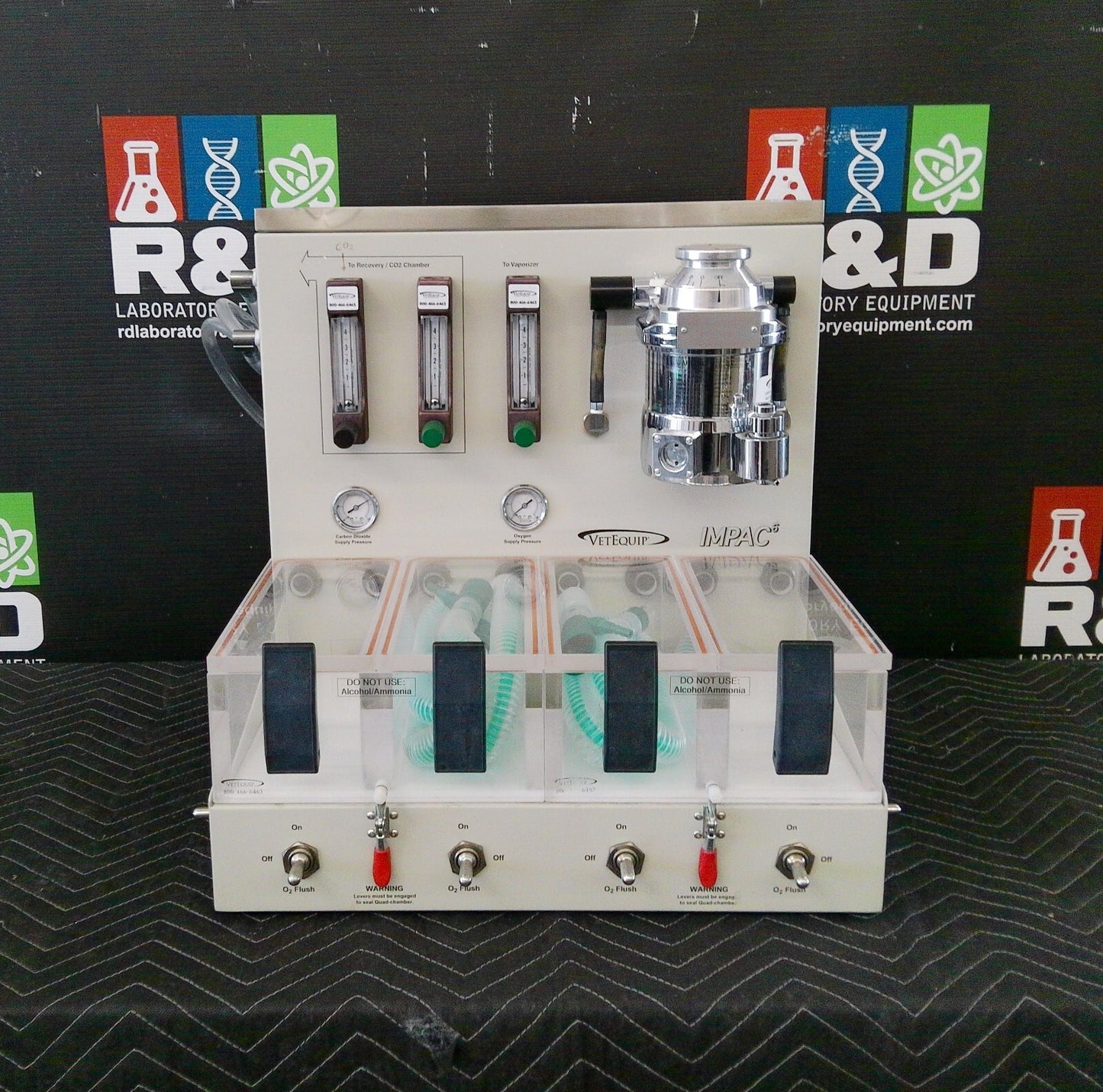 VetEquip Impac 6 Quad-Chamber Mouse Veterinary Isoflurane Anesthesia System