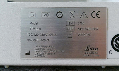 Leica Biosystems TP1020 Tissue Processor (2016)
