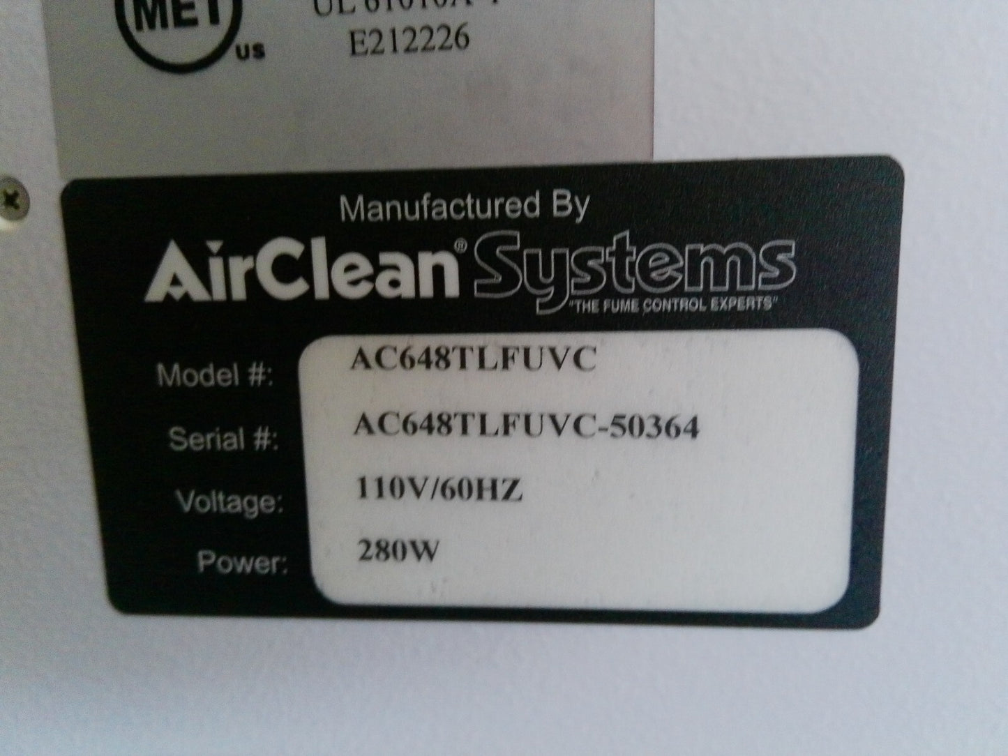 Airclean Systems AC648TLFUVC 4ft Airclean 600 Dead Air Box w/UV 120v