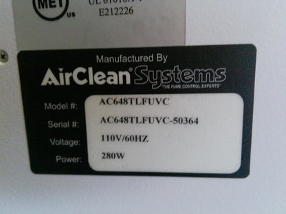 Airclean Systems AC648TLFUVC 4ft Airclean 600 Dead Air Box w/UV 120v