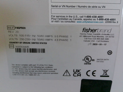 Fisherbrand Isotemp GPD20 General Purpose Deluxe Water Bath 20L FULLY TESTED