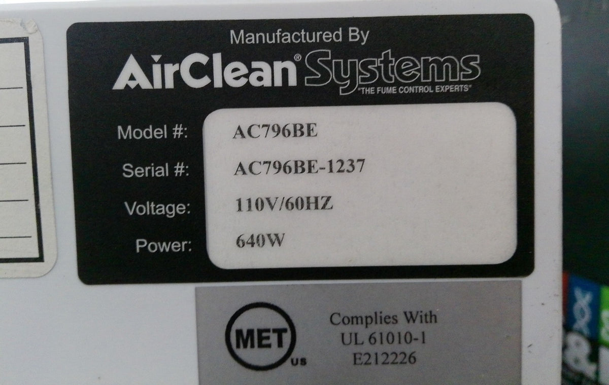 AirClean 6ft PowderSafe AC796BE Class 1, Balance Enclosure with Stand + Warranty