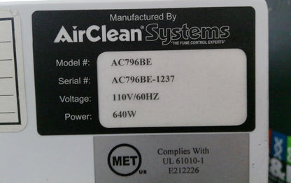 AirClean 6ft PowderSafe AC796BE Class 1, Balance Enclosure with Stand + Warranty