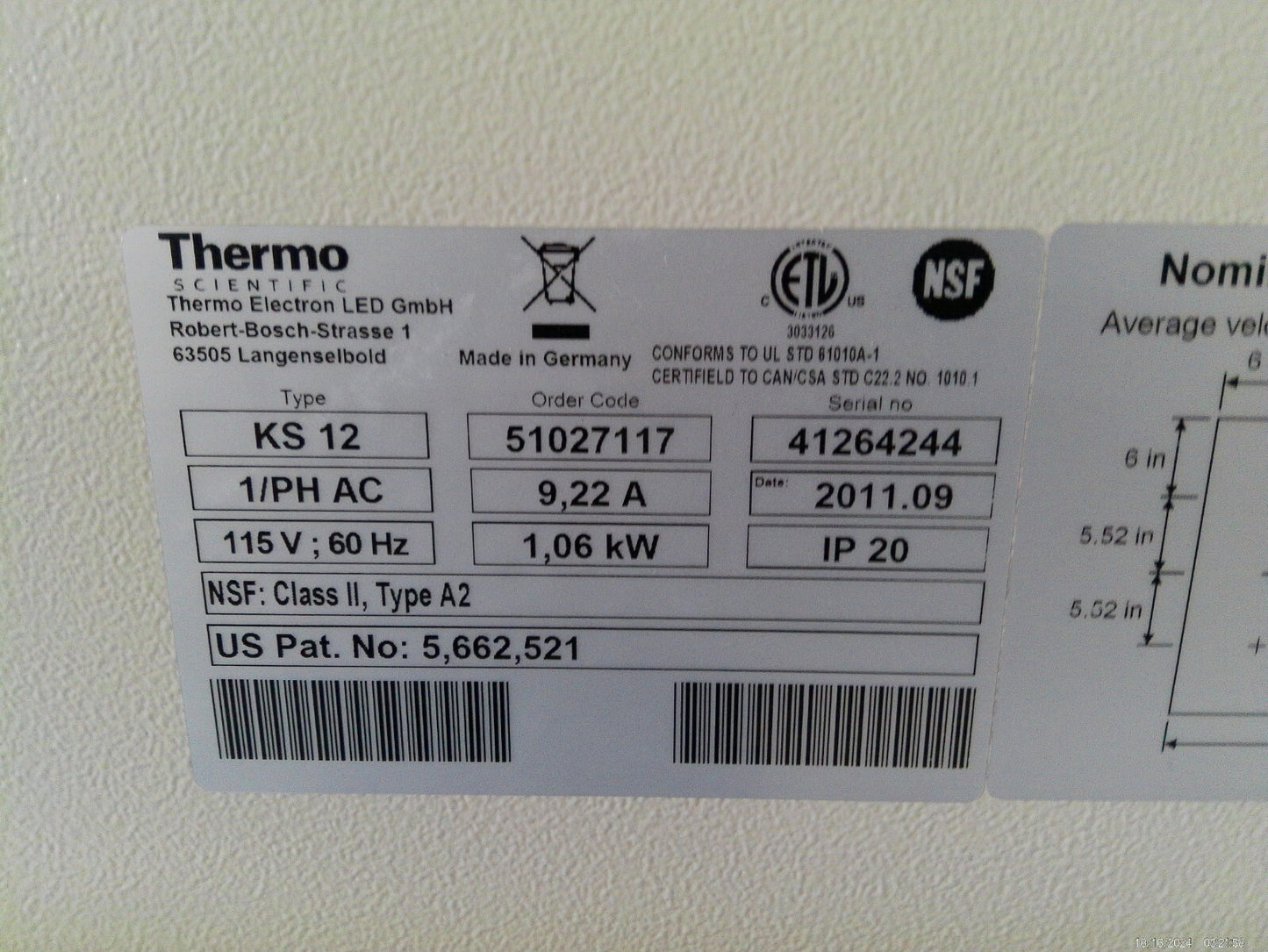 Thermo Scientific 4ft HERAsafe KS A2 Biosafety Cabinet w/UV, Stand, and Remote