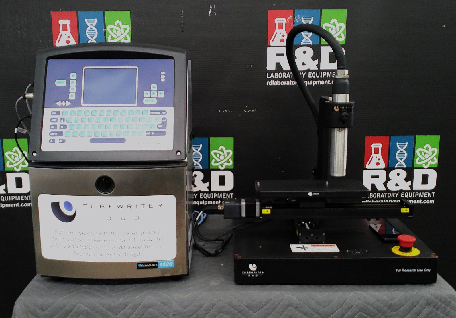 Tubewriter 360 & Videojet 1520 Laboratory Tube Vial Labeling System w/