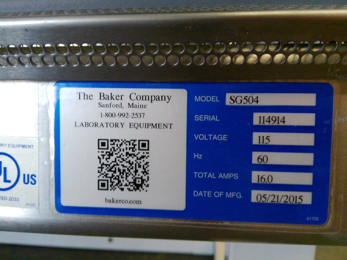 Baker 5ft SG504 A2 Biosafety Cabinet w/ Stand  NO UV FULLY TESTED