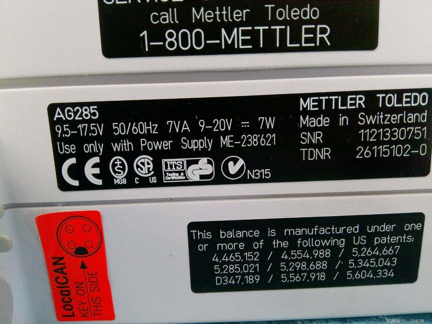 Mettler Toledo AG285 Analytical Balance - Calibrated & FULLY TESTED