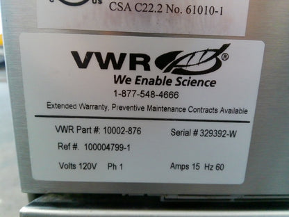 VWR 10002-876 Glassware Dish Washer 120v