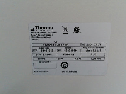 Thermo HERAcell Vios 160i Double Stack Copper Lined CO2 Incubators - Calibrated