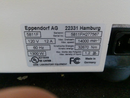 Eppendorf 5810R Refrigerated Centrifuge w/Rotor (A-4-81) & Buckets