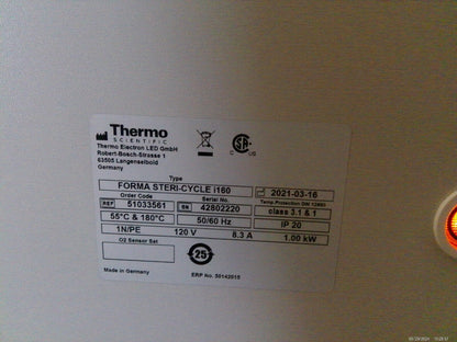 Thermo Stericycle i160 CO2 Incubator Oven w/ Rolling Platform 120v