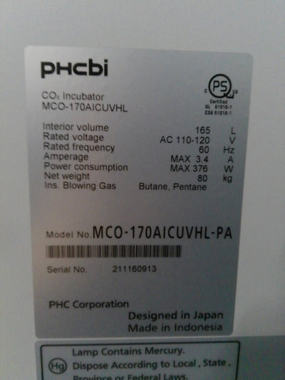 PHCbi MCO-0170AICUVHL-PA Double Stack CO2 Incubators TESTED & CALIBRATED