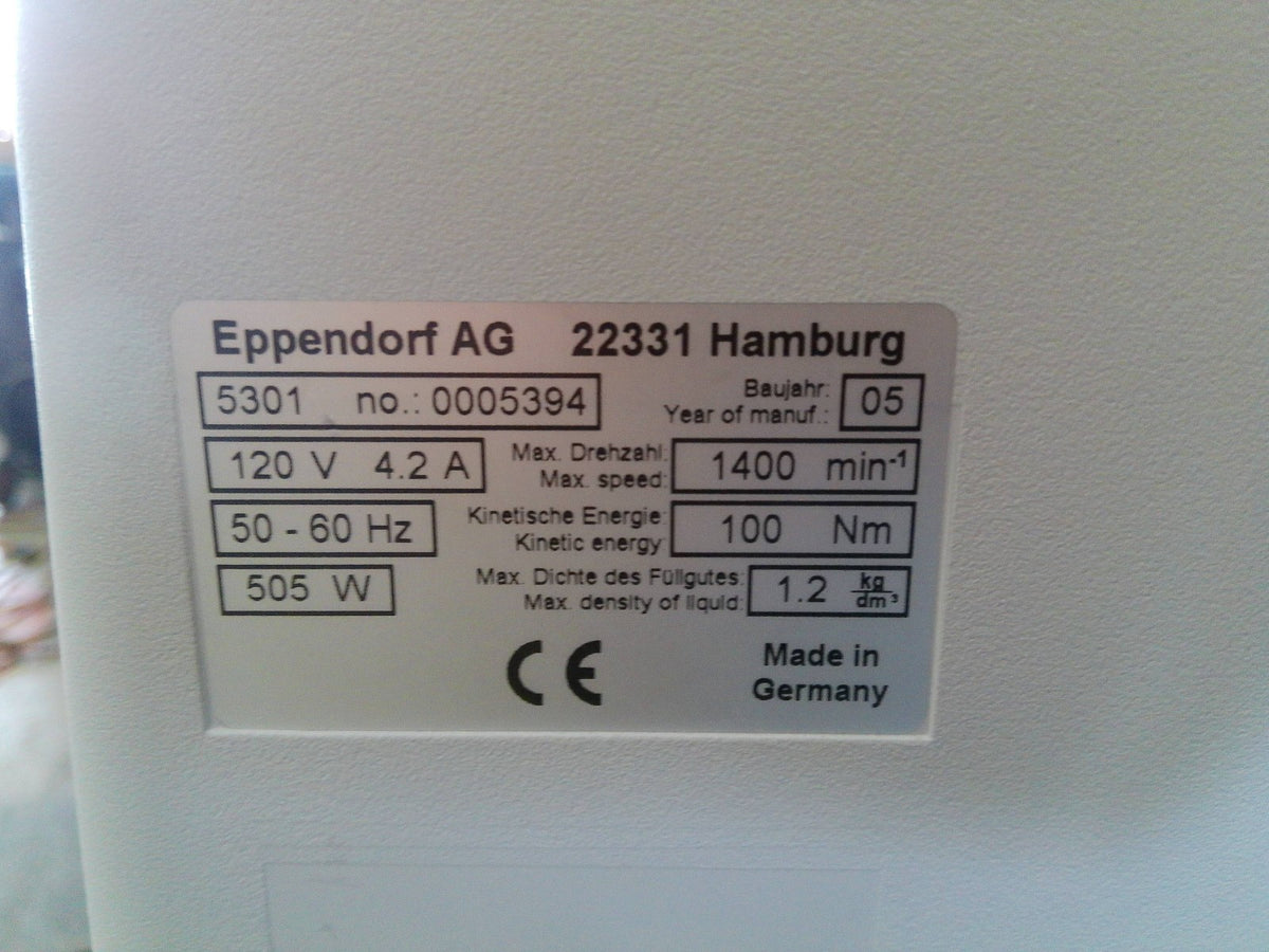 Eppendorf 5301 Vacufuge Concentrator Centrifuge w/ Rotor (F-45-48-11)