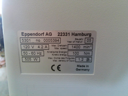 Eppendorf 5301 Vacufuge Concentrator Centrifuge w/ Rotor (F-45-48-11)