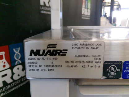 Nuaire NU-617-400 4ft Dual Sided Open Access Animal Transfer Station 120v