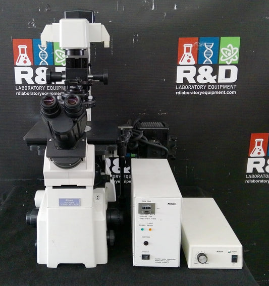 Nikon Eclipse TE2000-S Inverted Microscope W/ 2 Objectives, Lamp & Power Supply